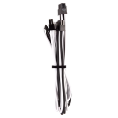 Premium Individually Sleeved PCIe Cables (Single Connector) Type 4 Gen 4 – White/Black