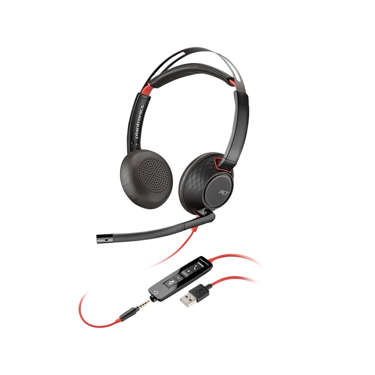 Poly Blackwire 3320 Stereo Microsoft Teams Certified USB-C Headset +USB-C/A Adapter