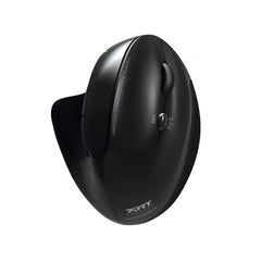 Port Connect Black Ergonomic Rechargeable Bluetooth Mouse