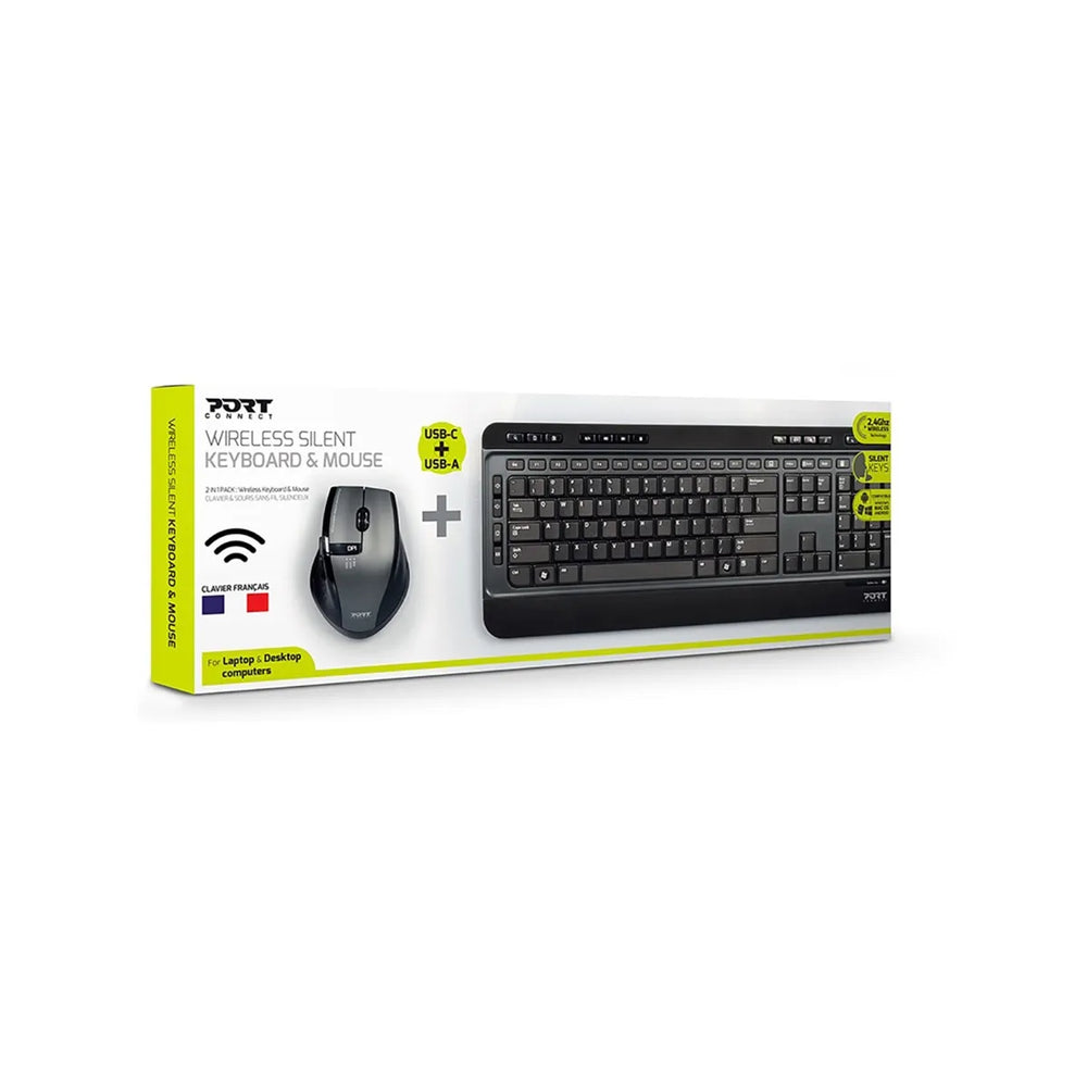 Port Black Wireless Keyboard & Mouse Combo