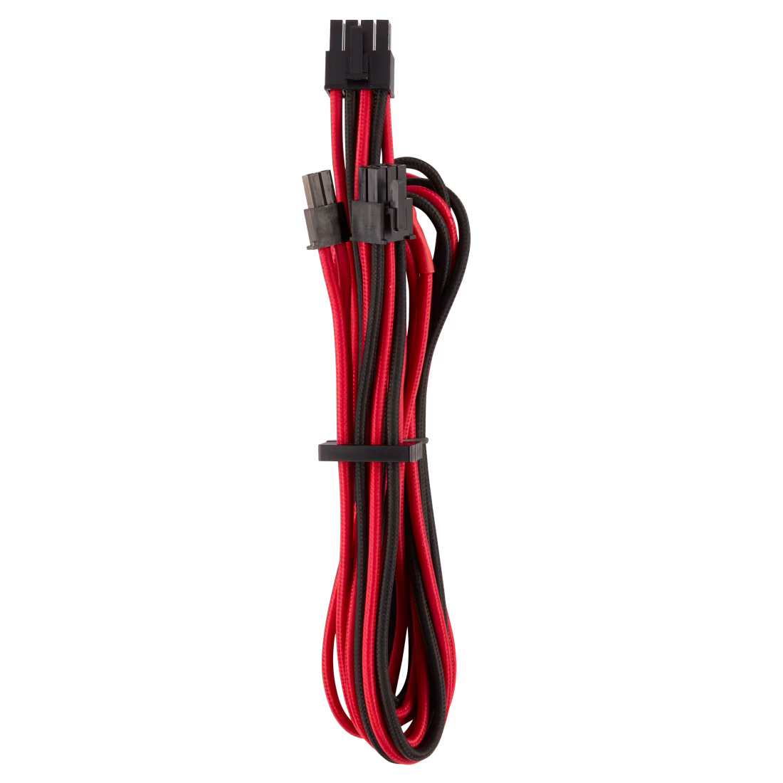 Premium Individually Sleeved PCIe Cables (Single Connector) Type 4 Gen 4 – Red/Black