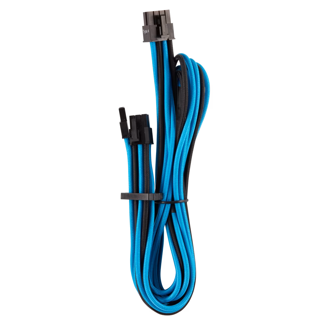 Premium Individually Sleeved PCIe Cables (Single Connector) Type 4 Gen 4 – Blue/Black