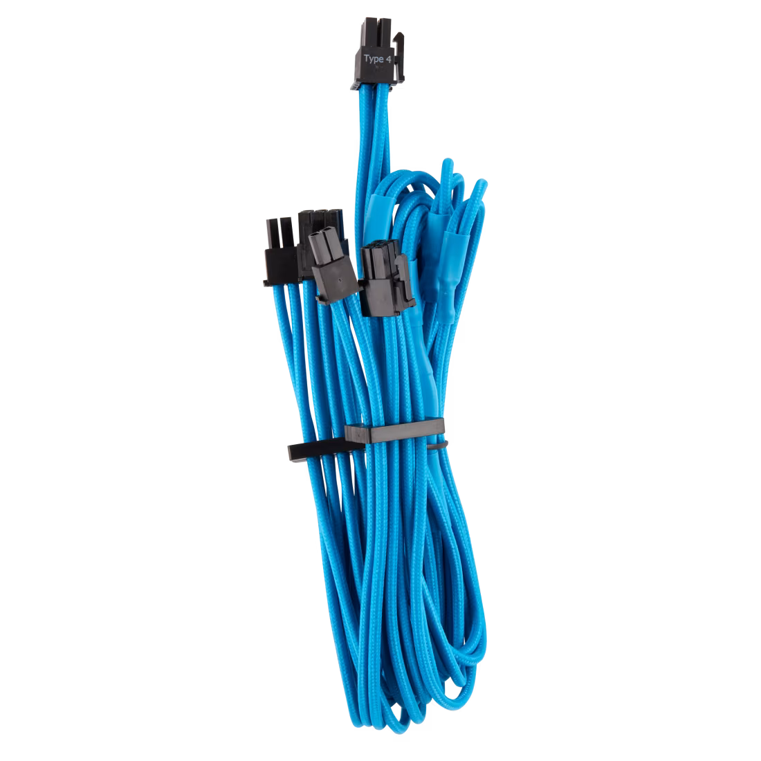 Premium Individually Sleeved PCIe Cables (Dual Connector) Type 4 Gen 4 – Blue