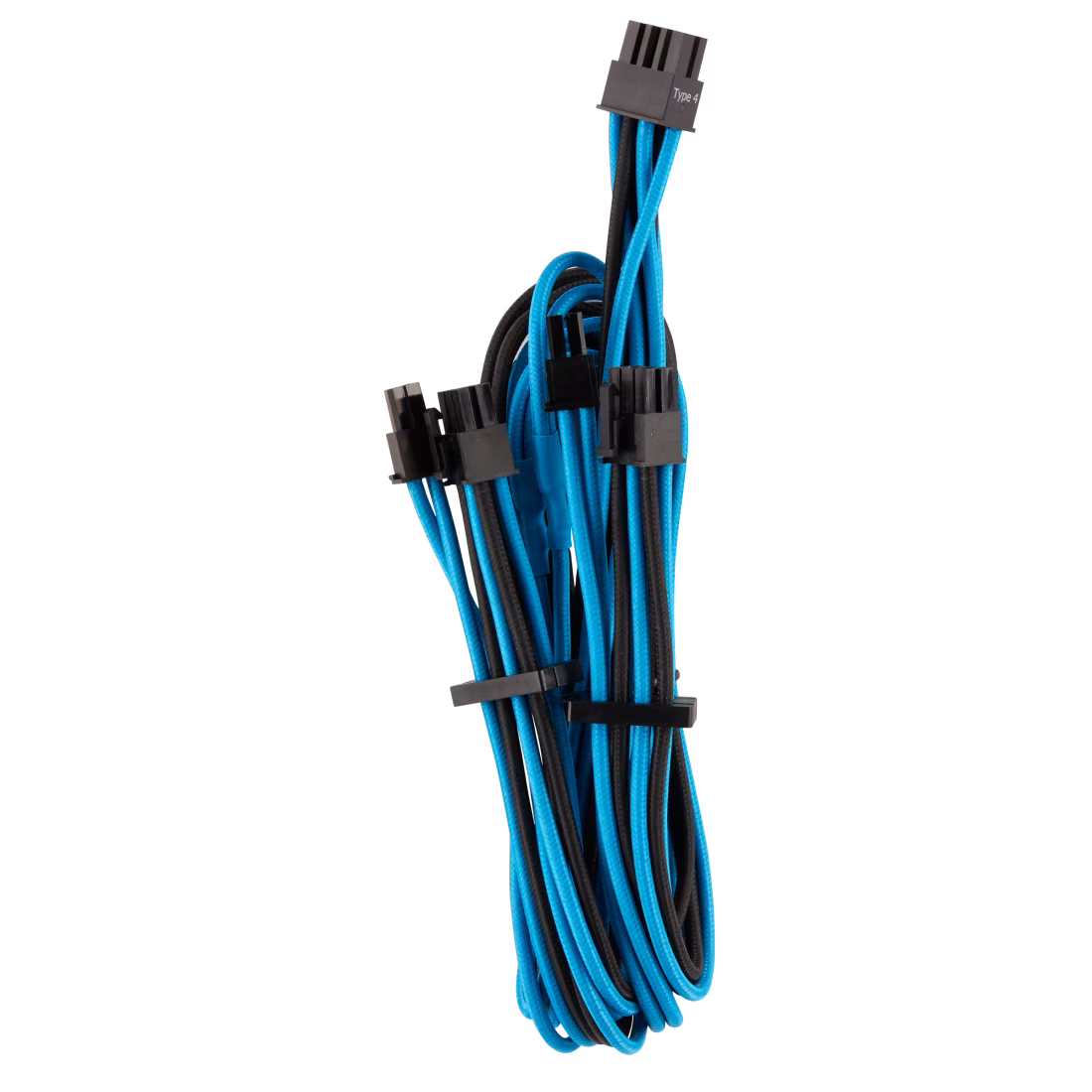 Premium Individually Sleeved PCIe Cables (Dual Connector) Type 4 Gen 4 – Blue/Black