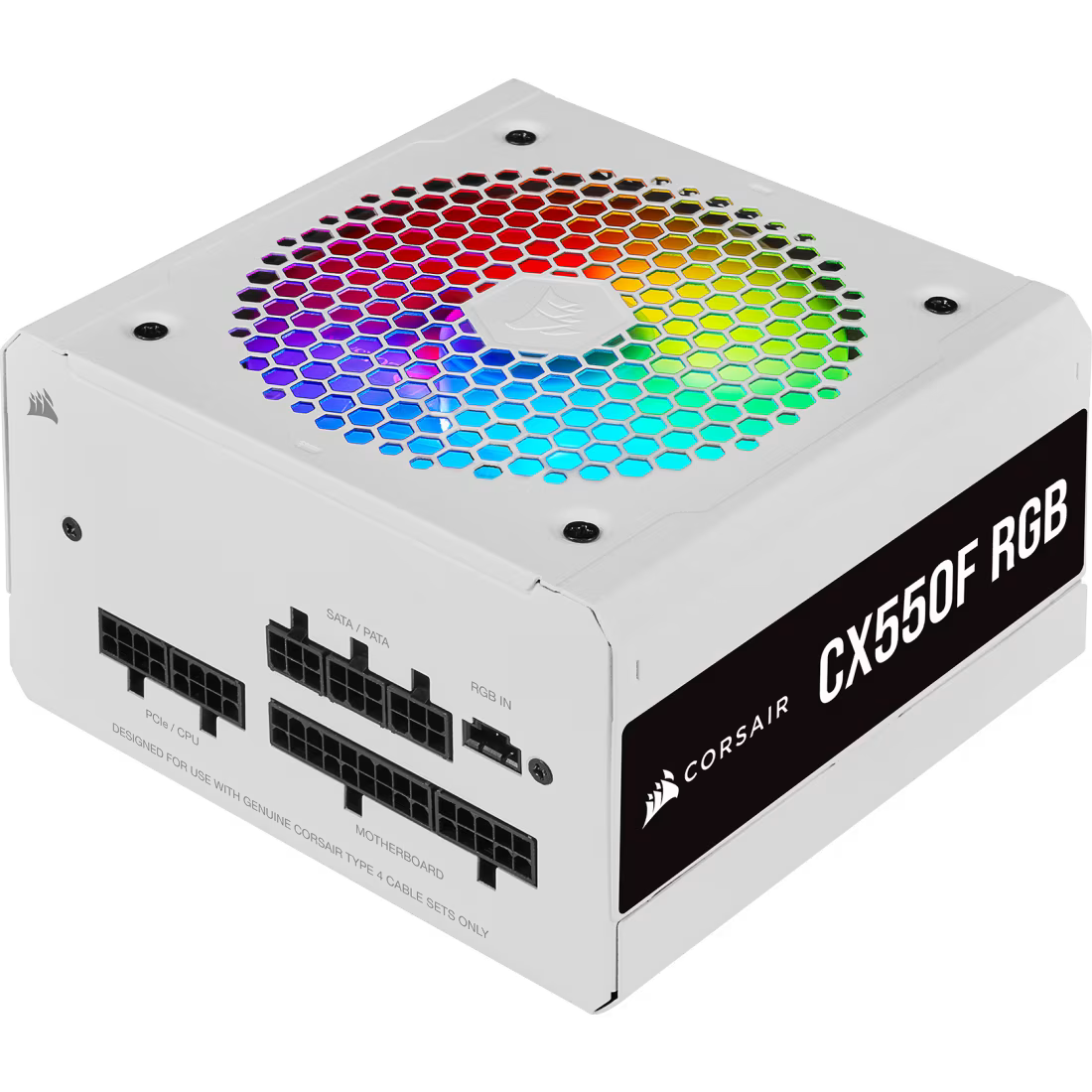 CX Series™ CX550F RGB White — 550 Watt 80 Plus® Bronze Certified Fully Modular RGB White PSU (AU)