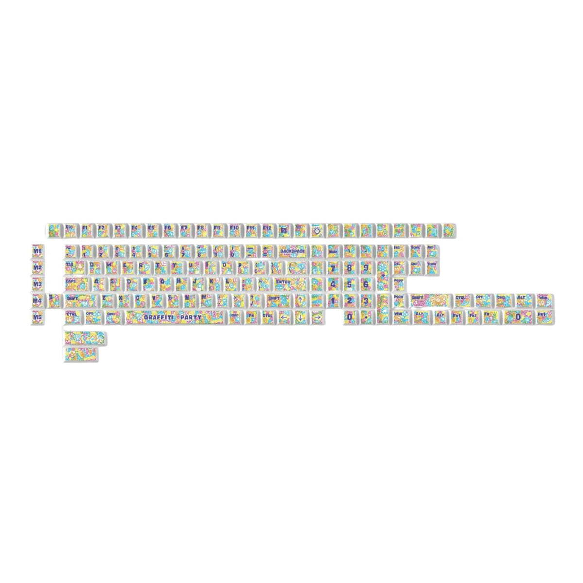Keychron Graffiti Party – Cherry Profile Dye-Sub PBT Full Keycap Set (140 Keys, MX-Compatible)