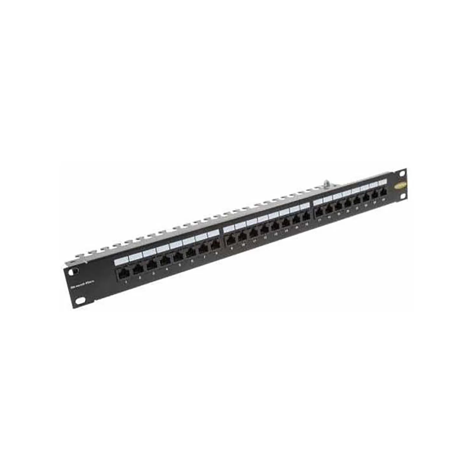 Zone 24-Port CAT6 Populated 1U Black Patch Panel