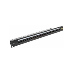 Zone 24-Port CAT6 Populated 1U Black Patch Panel