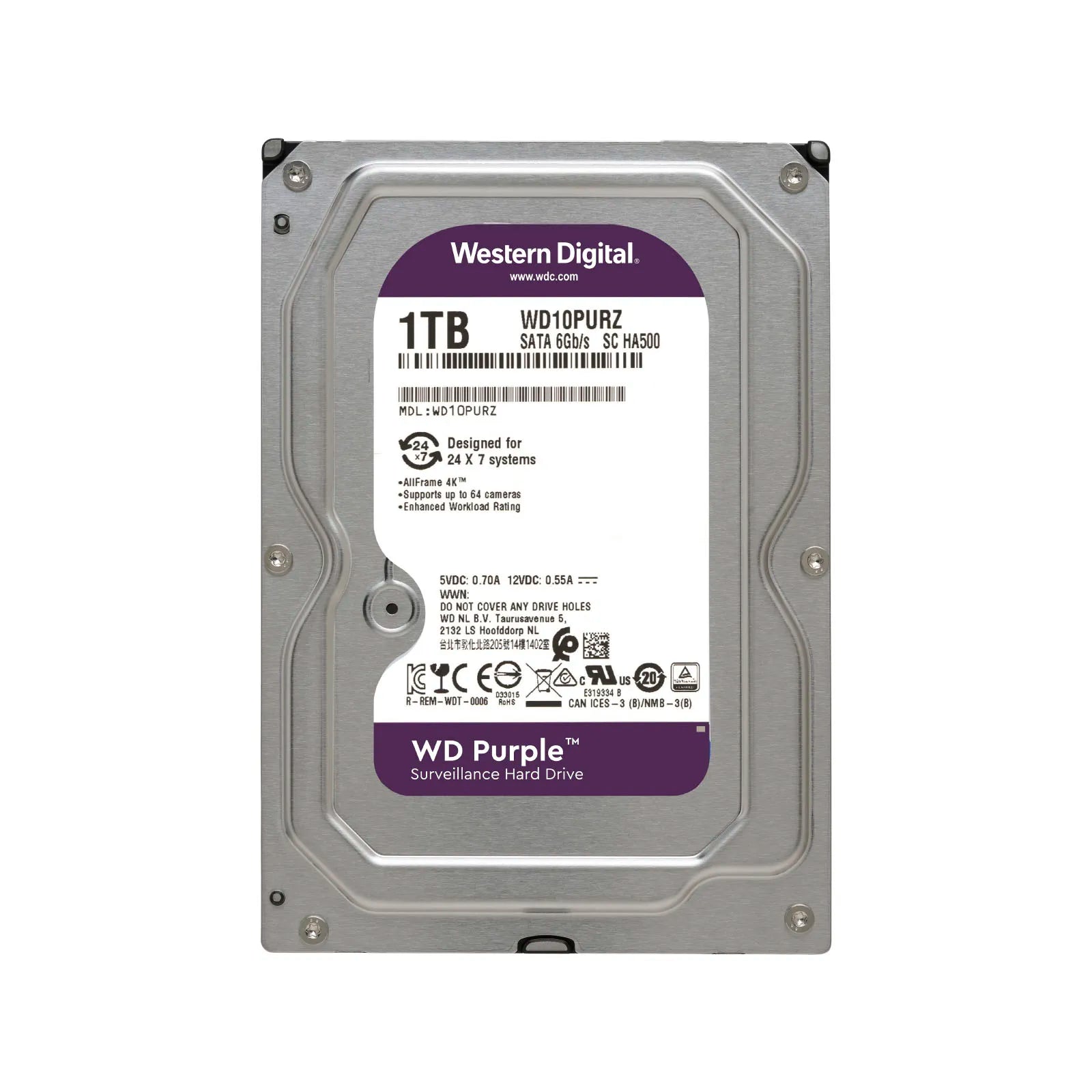 WD PURPLE 1TB 3.5 SURVEILLANCE HDD 64MB