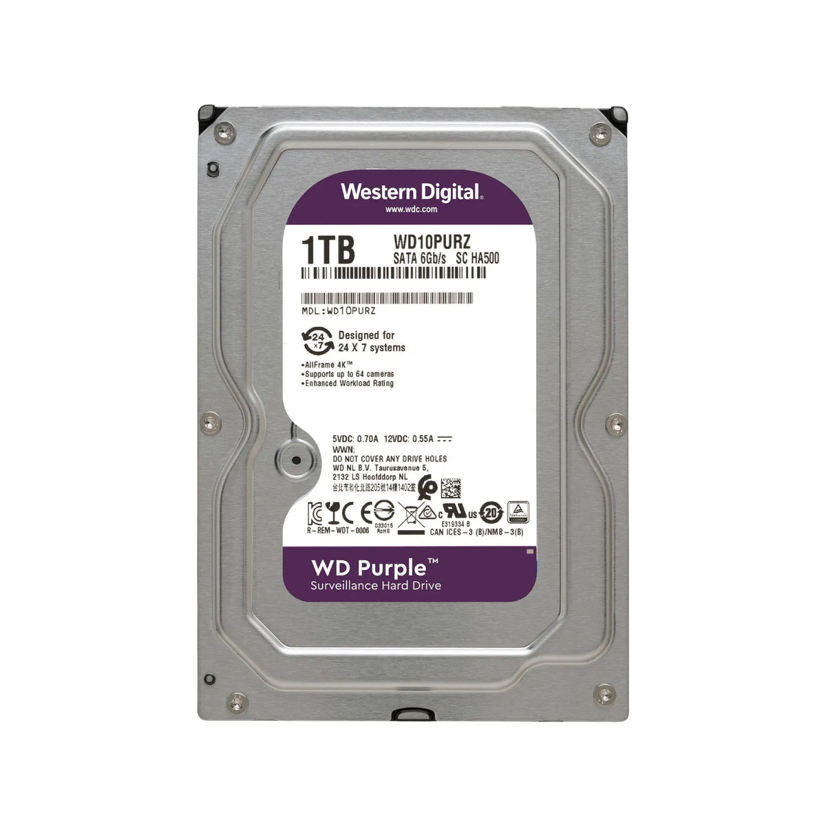 WD PURPLE 1TB 3.5 SURVEILLANCE HDD 64MB